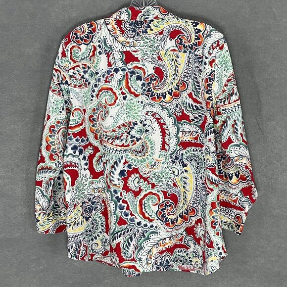 Champs Shirt Women XL Multicolor Paisley Button Up No Iron 3/4‎ Sleeve Classic - Picture 3 of 13